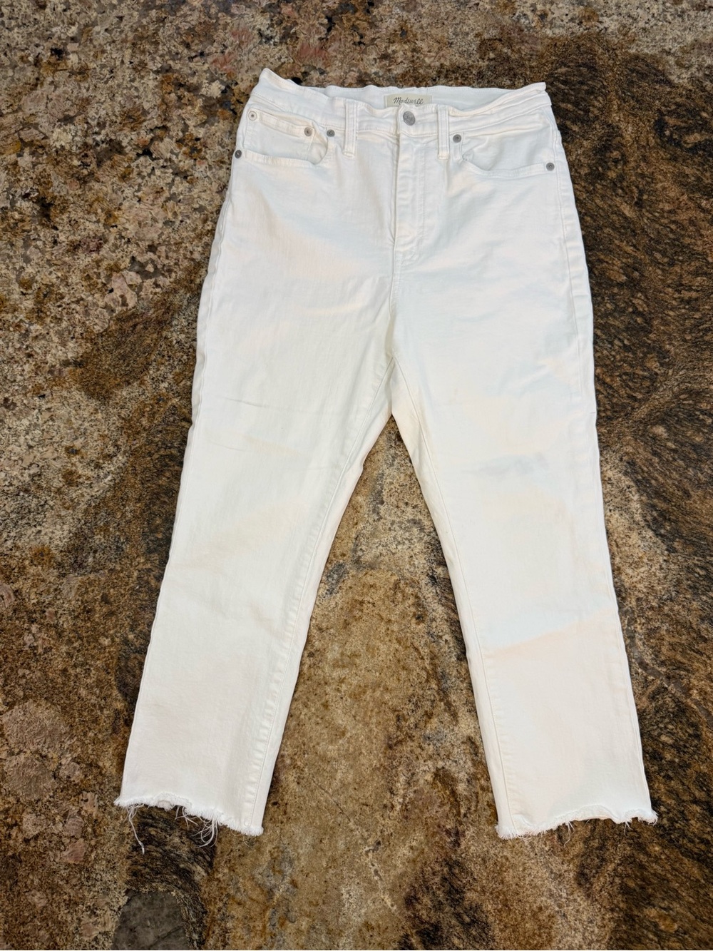 Madewell White High-Rise Crop Boyjeans